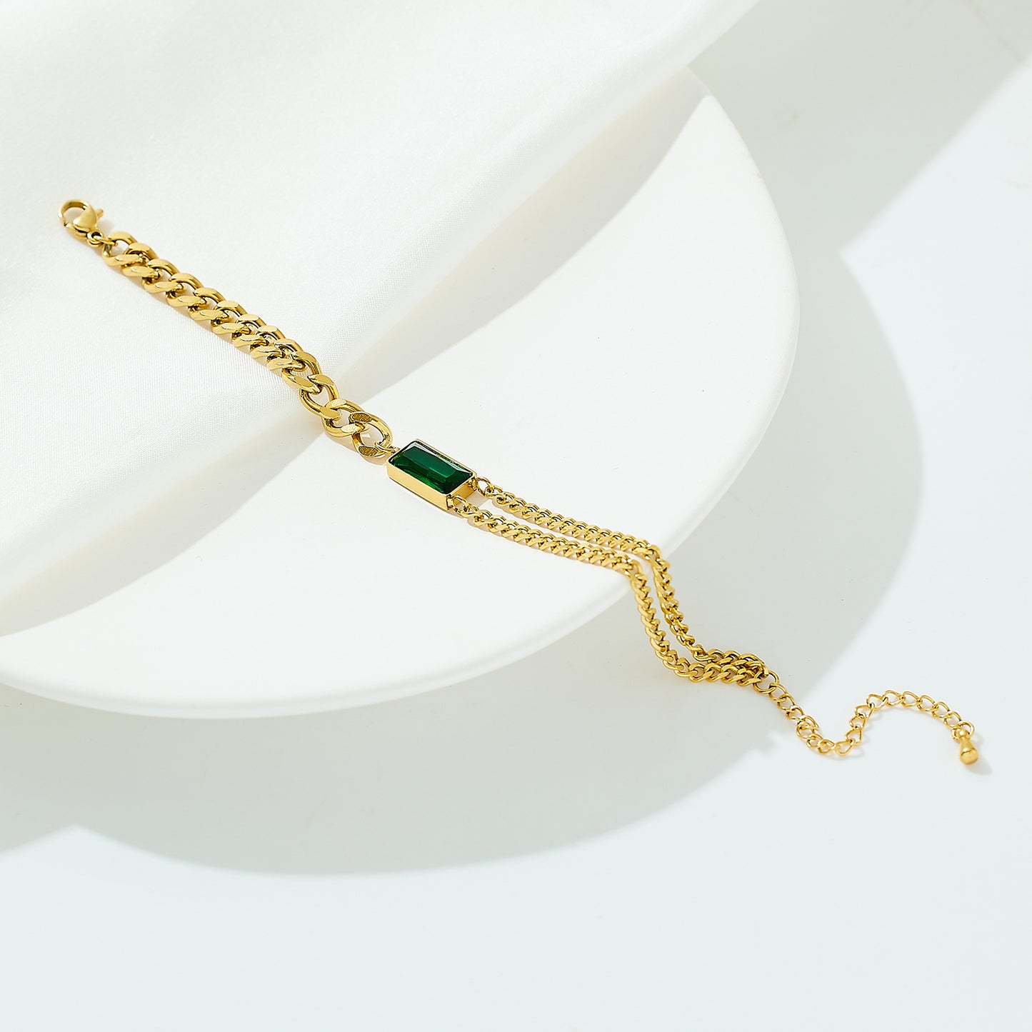 Regal Emerald Cuban Bracelet