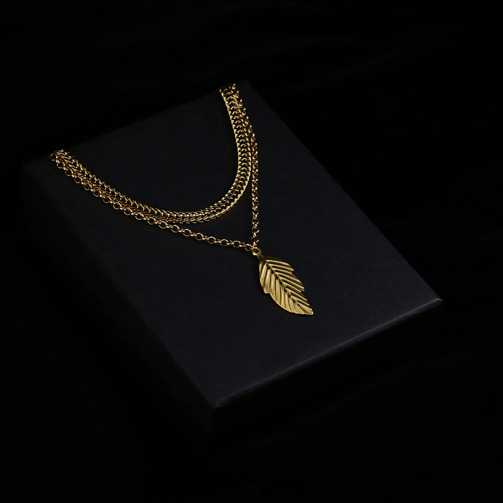 Nature's Elegance Leaf Pendant Necklace