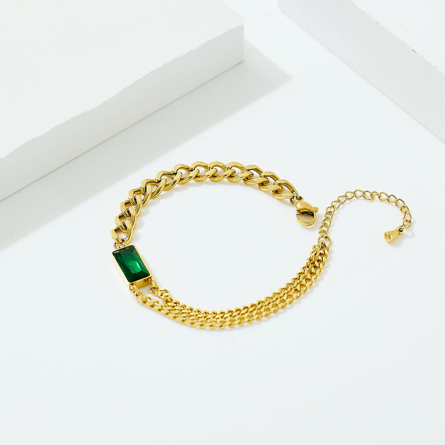 Regal Emerald Cuban Bracelet