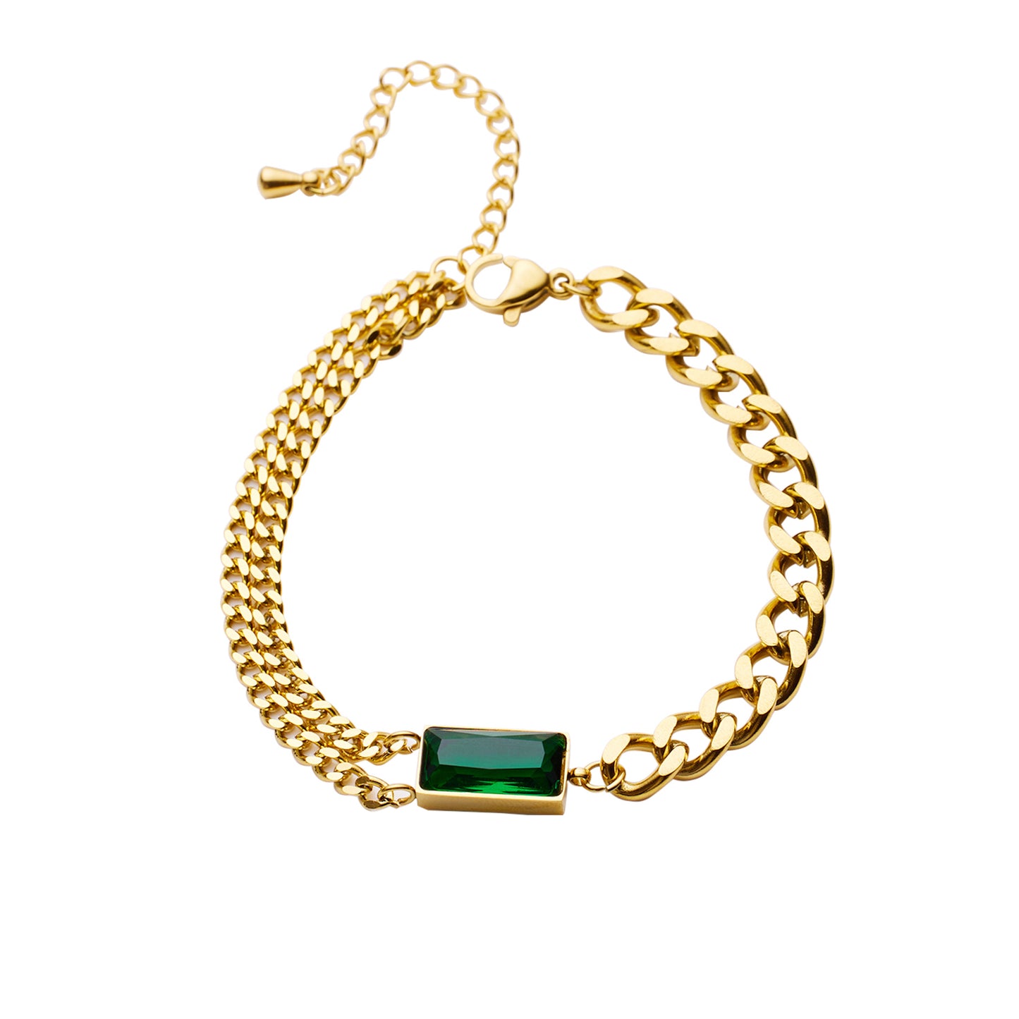 Regal Emerald Cuban Bracelet