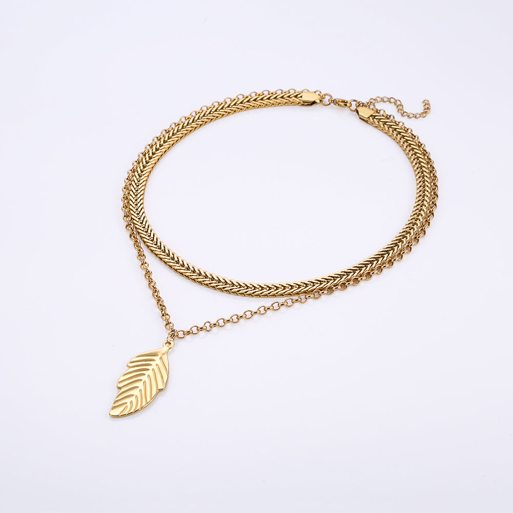 Nature's Elegance Leaf Pendant Necklace