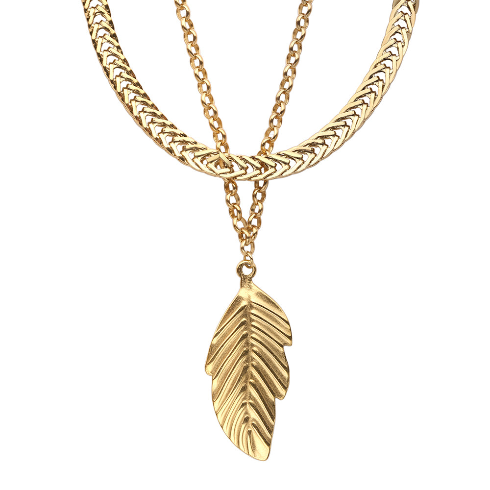 Nature's Elegance Leaf Pendant Necklace